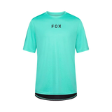 Moški kolesarski dres s kratkimi rokavi Fox Ranger Wordmark (aqua blue)