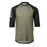 Moški kolesarski dres s ¾ rokavi POC MTB Pure (epidote green/uranium black)