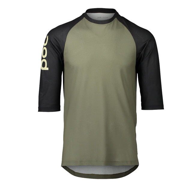 Moški kolesarski dres s ¾ rokavi POC MTB Pure (epidote green/uranium black)