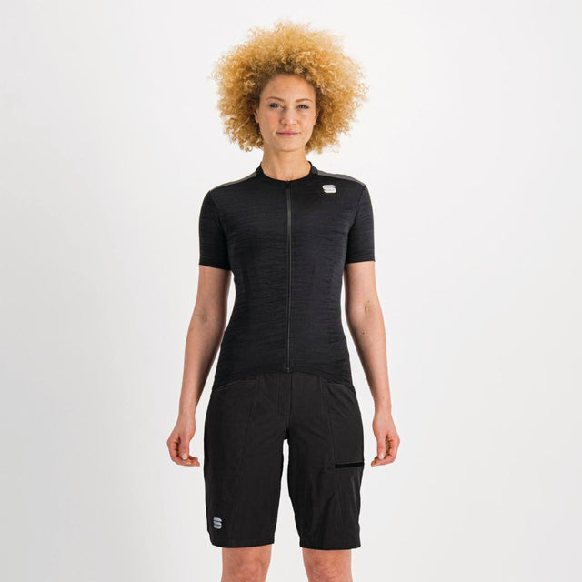 Ženske kratke kolesarske hlače Sportful Giara Overshort (black)