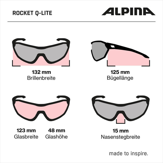 Kolesarska očala Alpina Rocket Q-Lite turquoise matt (»mirror green« leča)