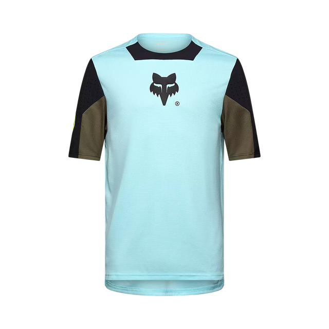 Moški kolesarski dres s kratkimi rokavi Fox Defend Elevated (light blue)