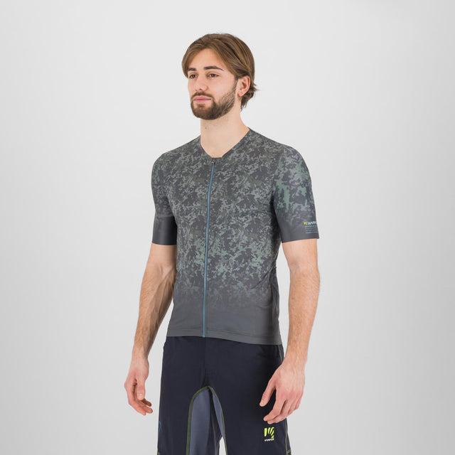 Moški kolesarski dres s kratkimi rokavi Karpos Sarca (urban/mineral blue)