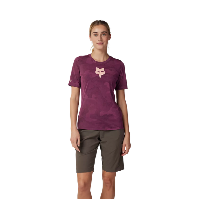 Ženski kolesarski dres s kratkimi rokavi Fox Ranger (sangria)