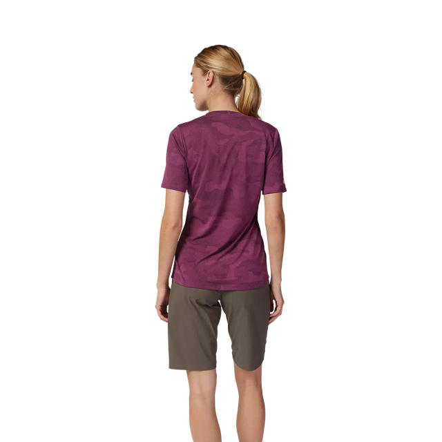 Ženski kolesarski dres s kratkimi rokavi Fox Ranger (sangria)