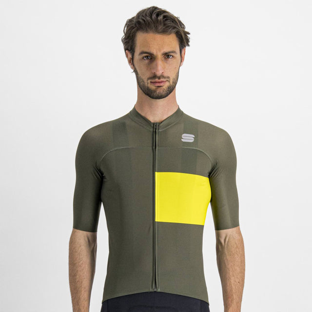 Moški kolesarski dres s kratkimi rokavi Sportful Snap (bettle cedar)