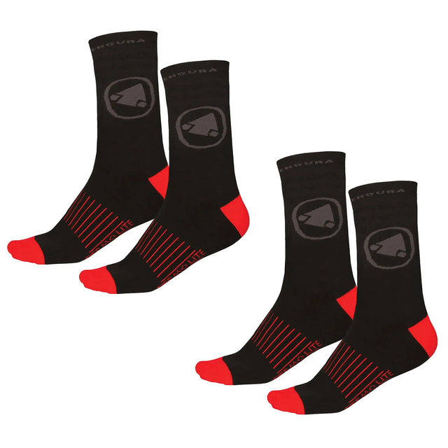 Unisex zimske kolesarske nogavice Endura Thermolite (twin-pack, black)