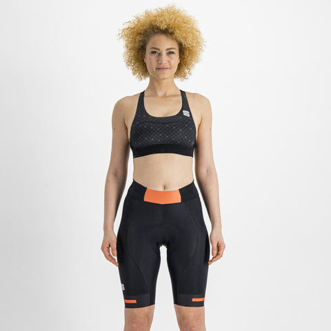 Ženske kratke kolesarske hlače Sportful Neo (black pompelmo)