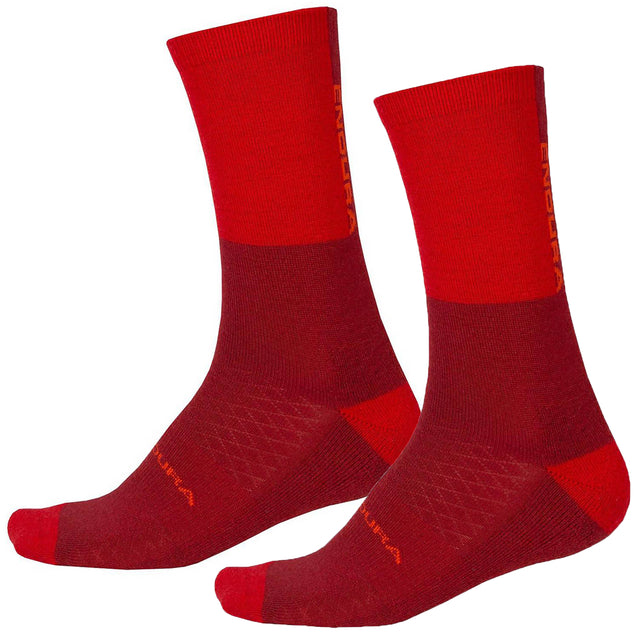 Zimske kolesarske nogavice Endura BaaBaa Merino (rust red)
